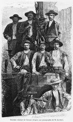 Mineros de carbón de Le Creusot durante el Segundo Imperio, ilustración de 